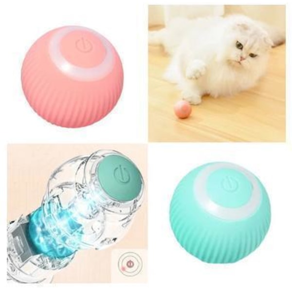 Aktivera bollen - Rullande boll - Intelligent och rolig kattretande boll, katttänder slipning, bitmotstånd, självnjutning, lindra tristess pink