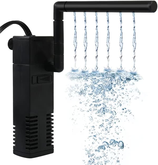Akvariefilter, justerbart flöde, 20-250L, tyst, 20W