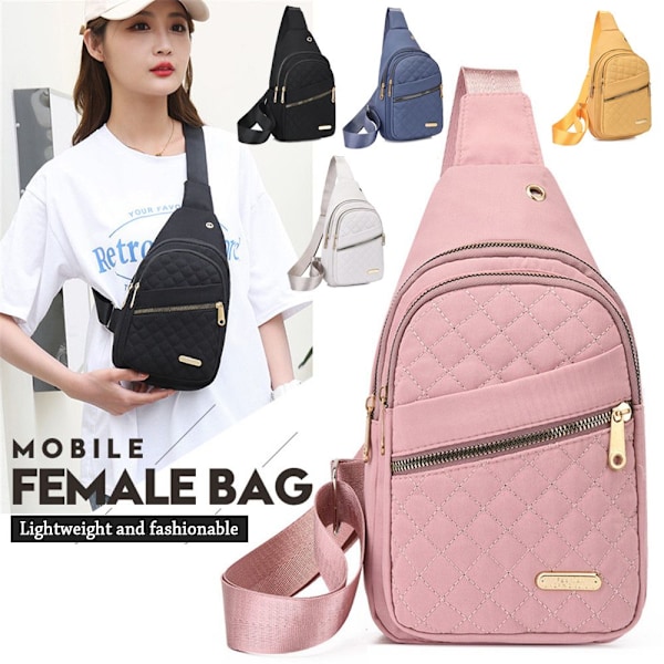 Multilager Broderad Tråd Stor Kapacitet Bröst Ryggsäck Utomhus Casual Crossbody Väska Kvinnors Bröstväska Liten Sling Ryggsäck Svart black