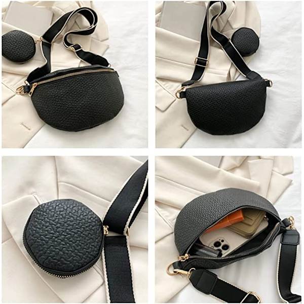 Bumbag Fanny Pack för kvinnor, Vattentät PU Läder Bumbags