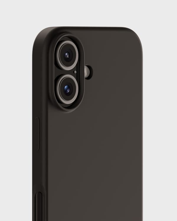 Förenklat iPhone 16 Mobilskal Silikon Svart
