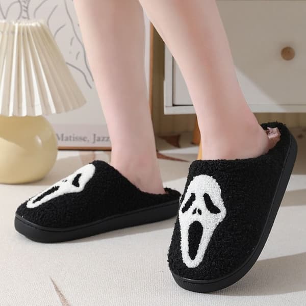 Ghost face Tofflor Pumpa Tofflor Halloween Tofflor VIT 6 vit 6 white