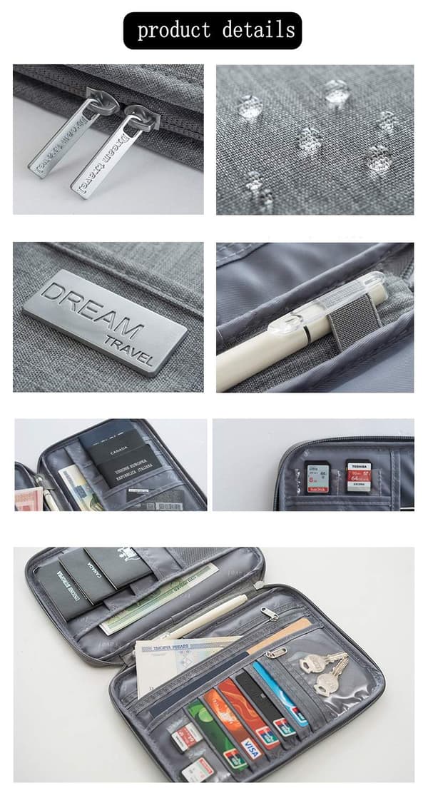 RFID-skydd - Grå universell reseplånbok Passfodral grå one size gray