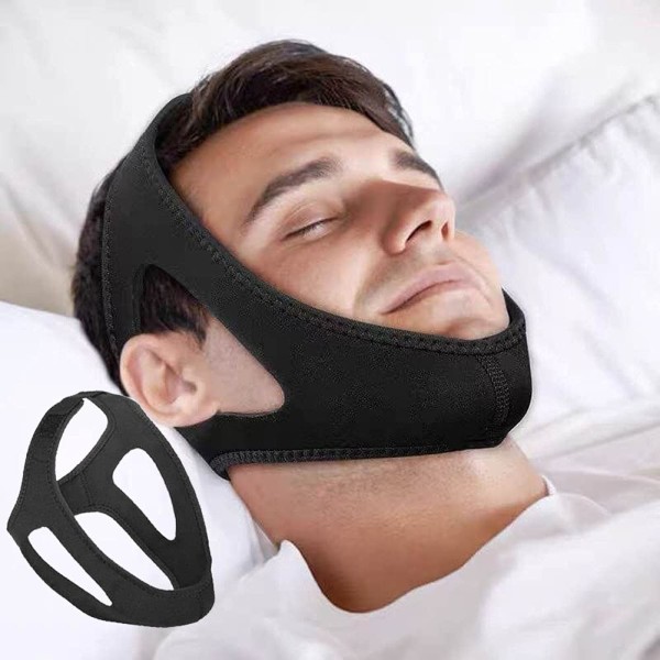 Anti-snarkning hakrem, Stoppa snark Hakband Snarkstoppare, Professionell Andningsbar Anti-Snore Devices Justerbar snarkbälte för män kvinnor