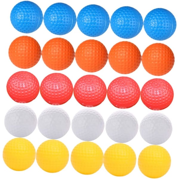 30 st 41mm Hålfria Blandade Färger Inomhus Golf Övningsbollar PE Håliga Golfbollar Träning Golfbollar Barn Golfbollar