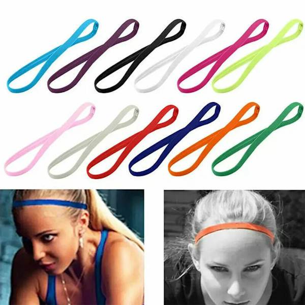 12x färgglada pannband Sport svettband Hårband Fitness jogging tennis löpning pannband svett pannband