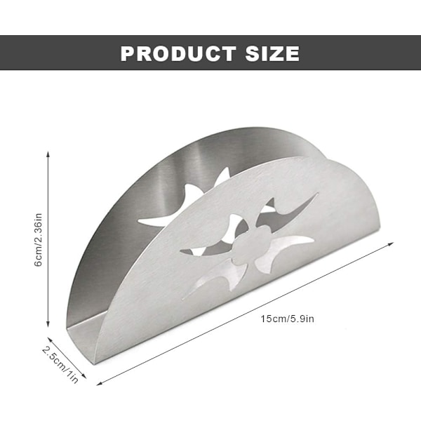 Servetthållare, pappersservetthållare för bord Servetthållare i rostfritt stål Pappersservetthållare Modellering för matbord, silver