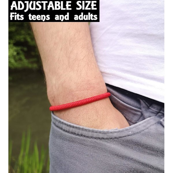 Tibetansk stil kreativt handvävt diamantknutet rep tjockt avancerad känsla svart rep man kvinna par armband justerbar storlek Red