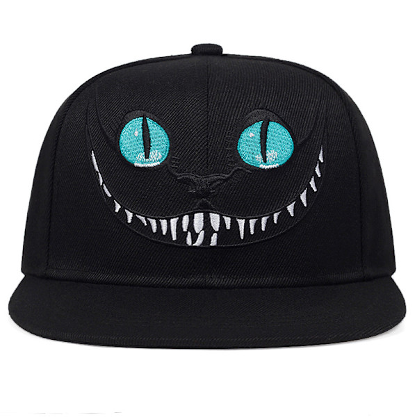 Cheshire katt gata svart hiphop keps anknäbb keps män kvinnor gata platt brätte keps trendig keps
