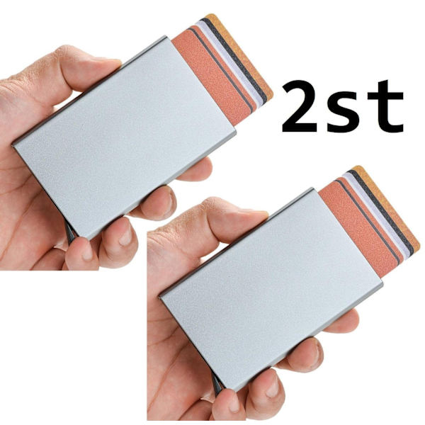 2ST Rfid Pop Up Korthållare 2st Mörkgrå
