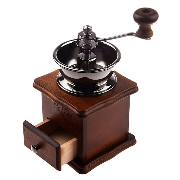 Klassisk Mini Handvevad Solid Trä Kaffekvarn Keramisk Kärna Kaffeböna Grinder Malmaskin Kaffemaskin brown