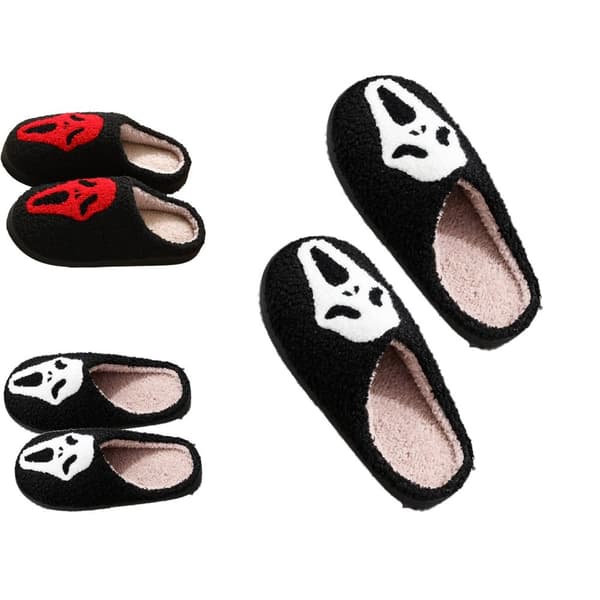 Ghost face Tofflor Pumpa Tofflor Halloween Tofflor VIT 6 vit 6 white