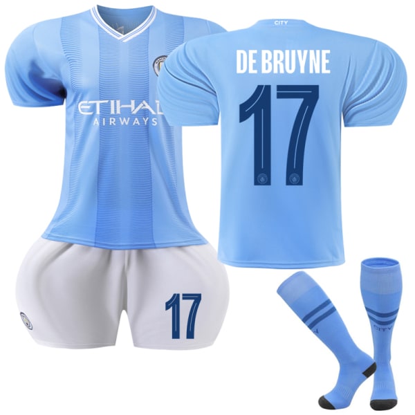 23-24 Champions League Edition Manchester City hemmafotbollsdräkt #17 De Bruyne Adults S(160-170)