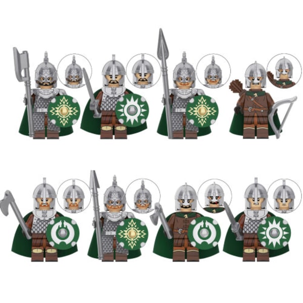 8 st/ set Knights of Lohan Guards Bågskyttar Minifigur Actionleksaker