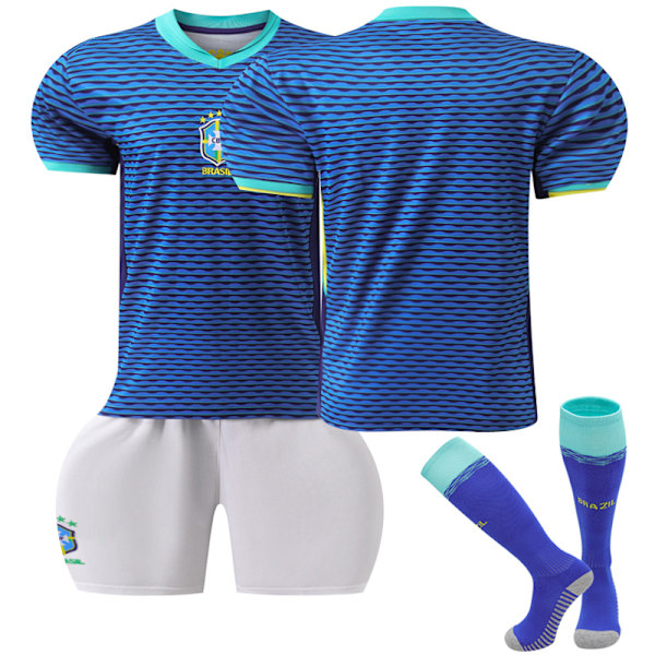 2024 UEFA Brasilien Bortalandslag Fotbollströja Uniform Lagtränings T-shirt No Number Kids 20(110-120cm)