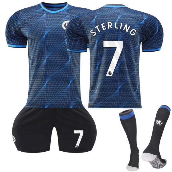 23-24 Chelsea Away Fotbollsdräkter Träningsuniformer Dräkt #7 Sterling Adults 2XL(190-200)
