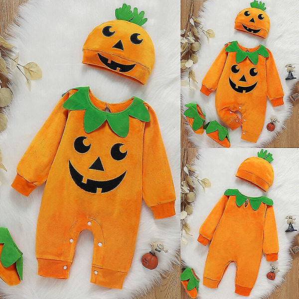 Toddler Baby Pumpkin Cutie Kostym, Halloween Fancy Dress 90cm