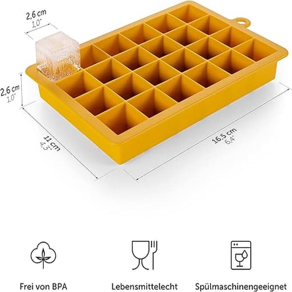 2x24 isforme med låg, silikone isforme, isterningebakker, stabelbare
