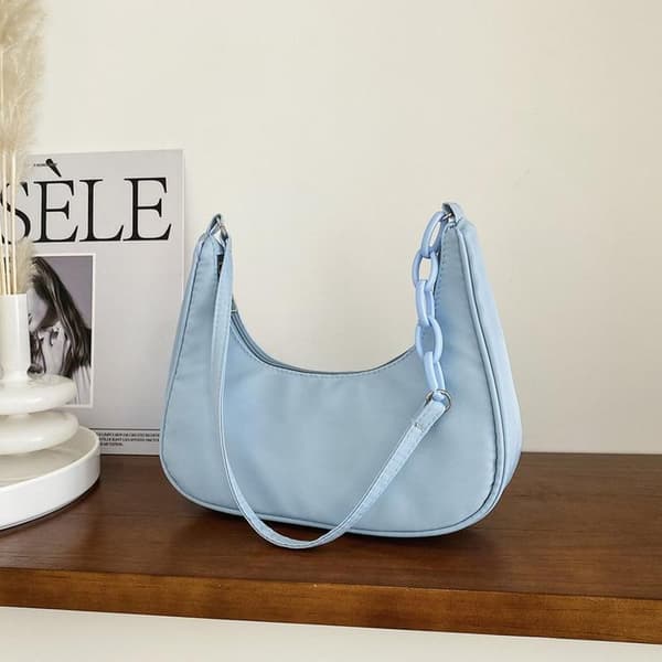 ##/Axelväska, nylon, armhåleväska, akrylkedjeväska##/