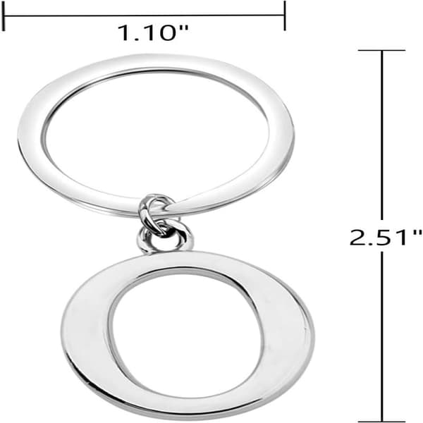 Keychain Letter - Initial Keychain Charm Letter O O