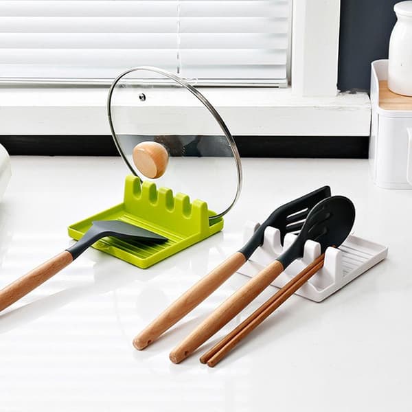 Multifunctional Kitchen Utensil Holder — Spatula and Spoon Organizer, Rest, and Storage Rack white