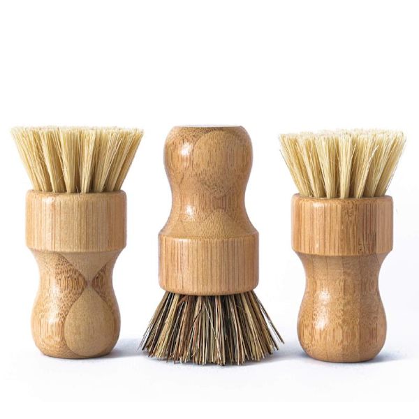 3-pack Naturlig Bambu Diskborste för Diskning