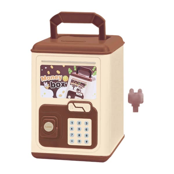 Spargris for barn Pengebesparende boks Bursdagsgave Lett ornament Multifunksjonell Brown