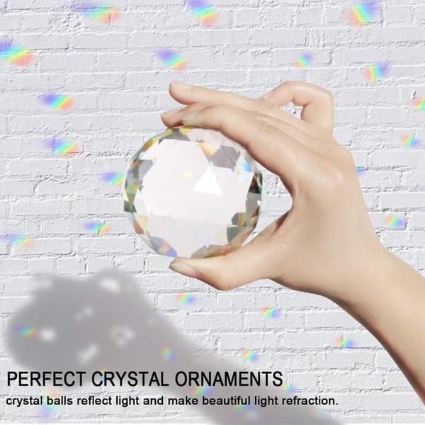 Klar slipad kristallkula prisma glas sfärisk blickkula 60mm