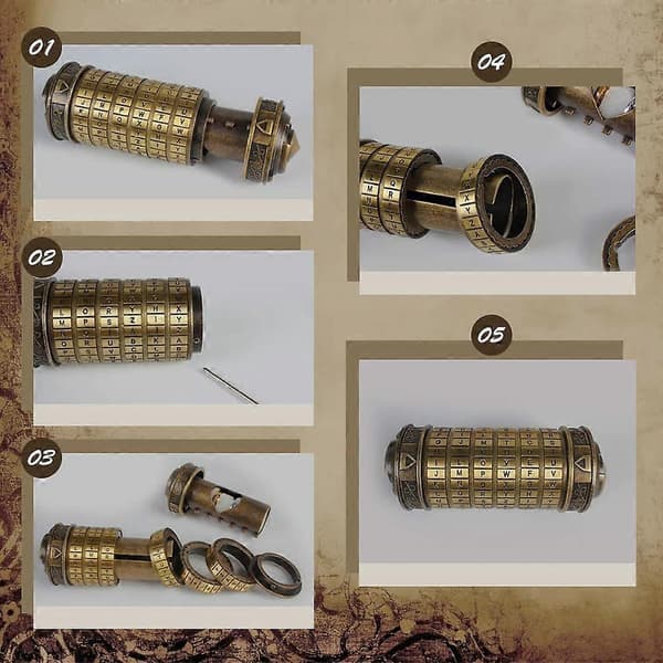 Da Vinci Code Cryptex Legetøj Metal Præcision Adgangskodelås Valentinsdag Jule Fødselsdagsgave