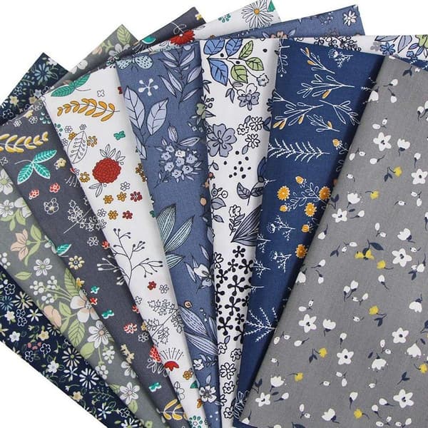 Bomuldsstof 50 x 50 cm patchwork DIY håndværk 8 stykker