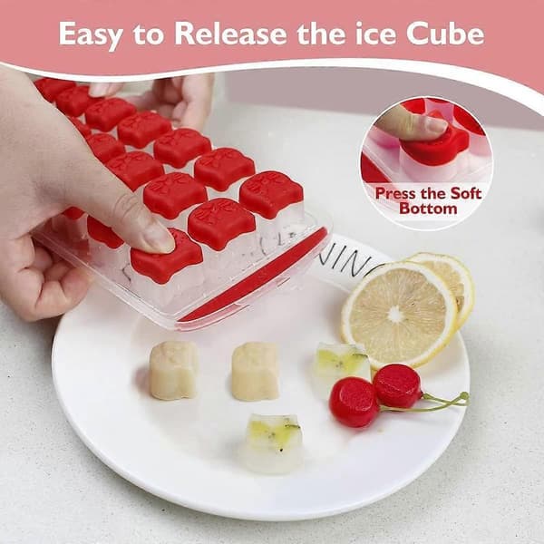 Ice Cube Mold, Candy, Chocolate Mold, Cat Ice Cube Mold, Easy to Remove, BPA-Free, 2-Pack, Dishwasher Safe Red