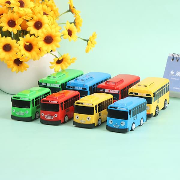 4 st Tayo Den Lilla Bussen Tecknad Pull Back Leksaksset L L