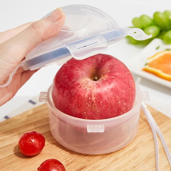 Apple Shaped Fruit Storage Box Transparent PP Food Grade Refrigerator Storage Box Kitchen Gadget