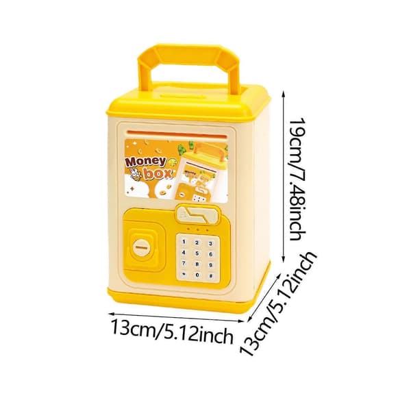 Spargris for barn Pengebesparende boks Bursdagsgave Lett ornament Multifunksjonell Yellow