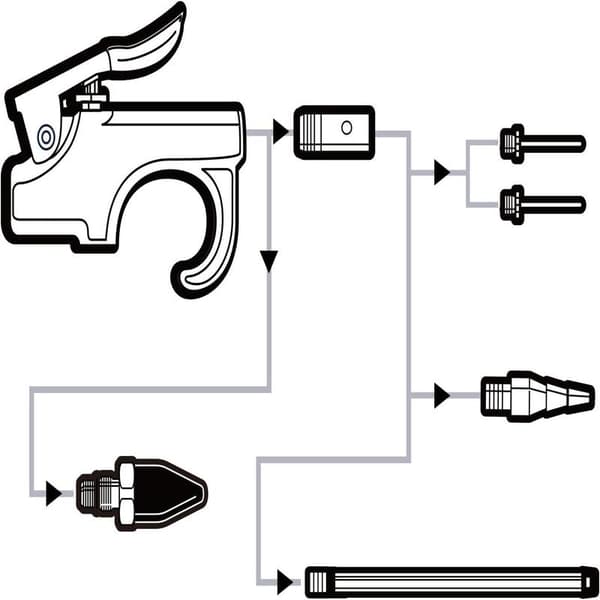 Air Blow Gun Accessory Kit with 5 Interchangeable Nozzles - 7 Piece Air Compressor Tool Kit