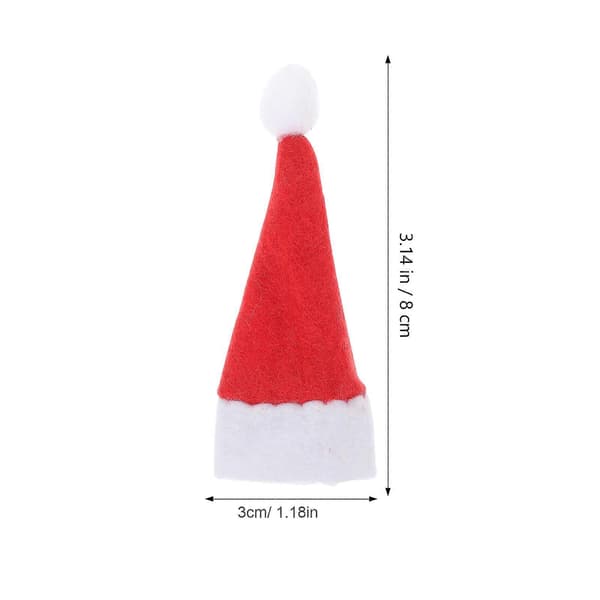 72 stk. nissehue-formede mini-hatte til julefrokost og julepynt, røde rekvisitter 4.80X3.00X0.80CM Red