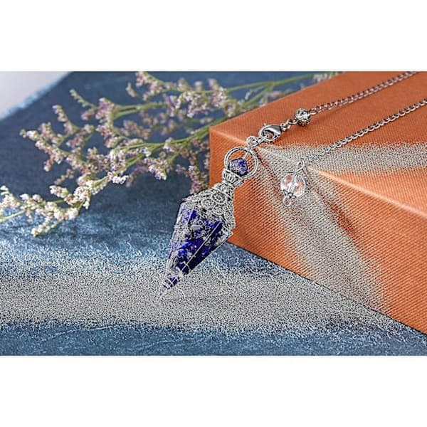 Chakra Crystal Pendulum Hexagonal Reiki Healing Crystal Point Gemstone Dowsing Pendulum (Chakra)