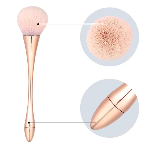 2 stk. pudderbørste, blød og fluffy til daglig makeup, rosaguld