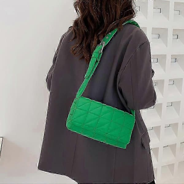 Ny efterår vinter kvinders skuldertaske mode ternede dametasker designer justerbar rem crossbody tasker White