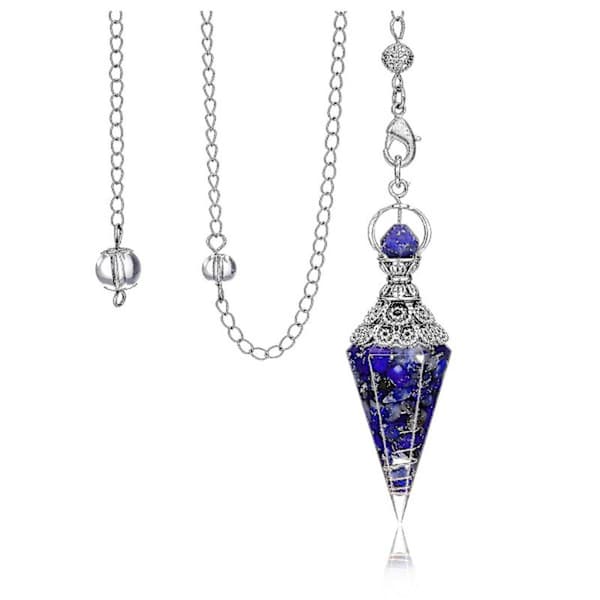 Chakra Crystal Pendulum Hexagonal Reiki Healing Crystal Point Gemstone Dowsing Pendulum (Chakra)
