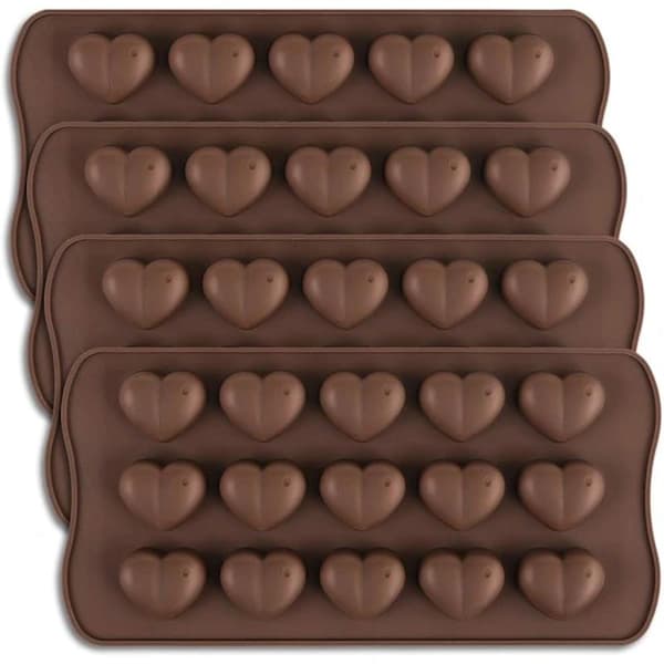 /EA/Hjerteformet silikonechokoladeform med 15 hulrum til Valentinsdag