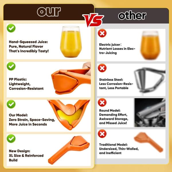 Manuel citronpresser – Let at bruge, robust, til citroner/appelsiner
