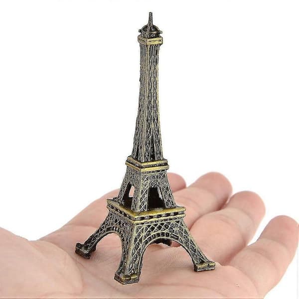 Metall Hjem Eiffeltårn Modell Ornament Samling 18cm Høyde Bronsefarget