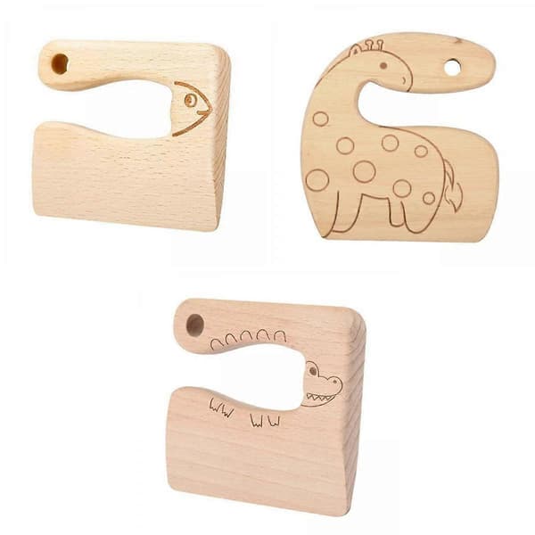 3 kappaletta lasten puisia leikkuuveitsiä, ei vahingoita