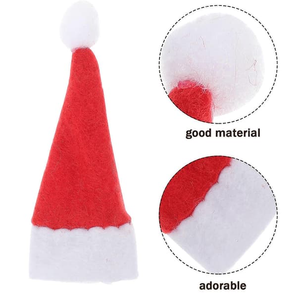 72 stk. nissehue-formede mini-hatte til julefrokost og julepynt, røde rekvisitter 4.80X3.00X0.80CM Red