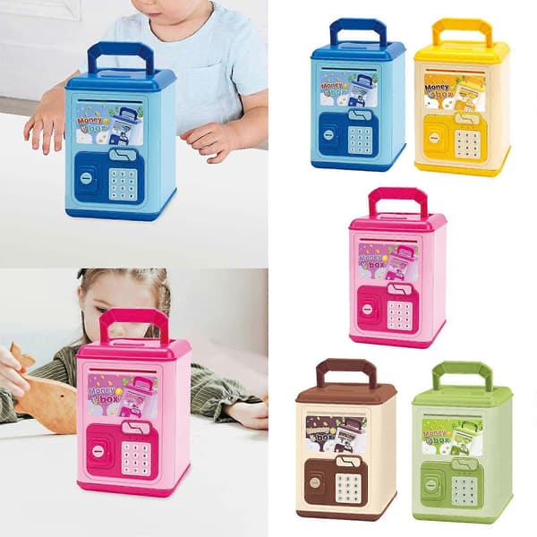 Spargris for barn Pengebesparende boks Bursdagsgave Lett ornament Multifunksjonell Blue