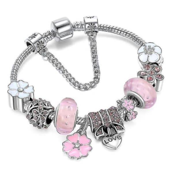 Charmarmbånd dame perle DIY Pandora-stil smykker - 19 cm