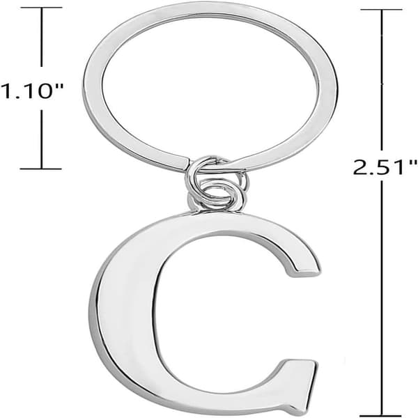 Keychain Letter - Initial Keychain Charm Letter C C