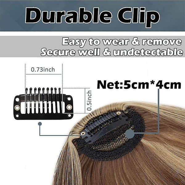 Clip In Hår Pandehår Extensions Fransk Hår Pandehår Smart Hår Pandehår Hårdele sort black 28cm black