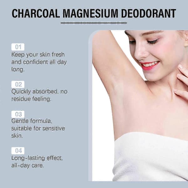 1-3x Kull- og magnesiumdeodorant - 48H luktkontroll og svettehåndtering, naturlig beskyttelse under armene 40g_5 2pcs